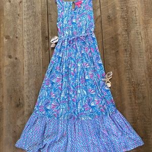 Blue and purple Lily Pulitzer flowy beach dress